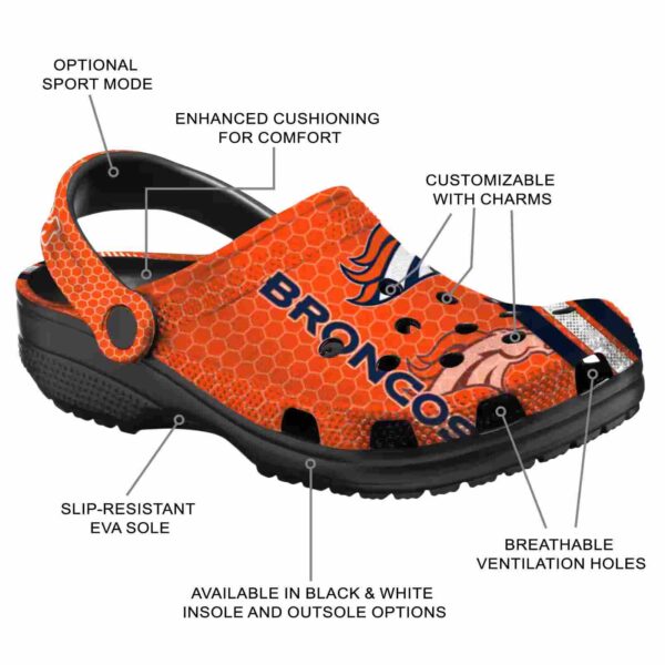 customized denver broncos contrasting stripes crocs new arrival