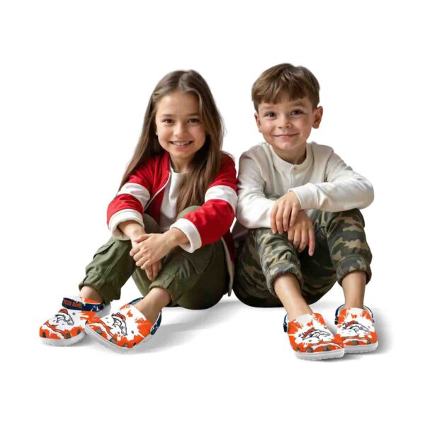 customized denver broncos splatter pattern crocs fashion forward