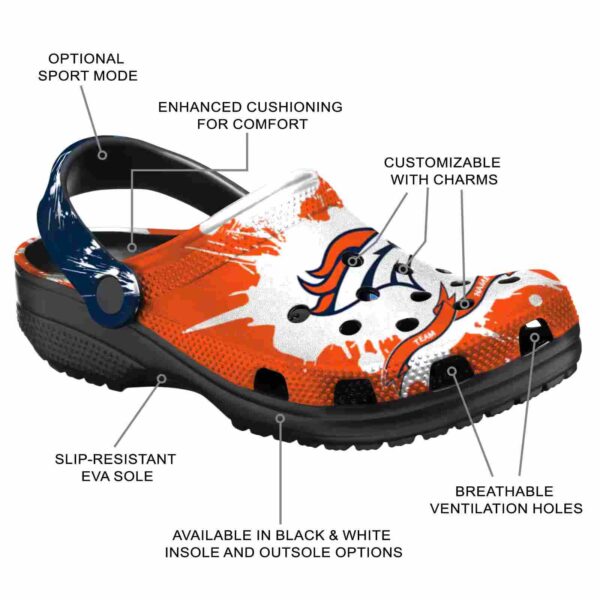 customized denver broncos splatter pattern crocs new arrival