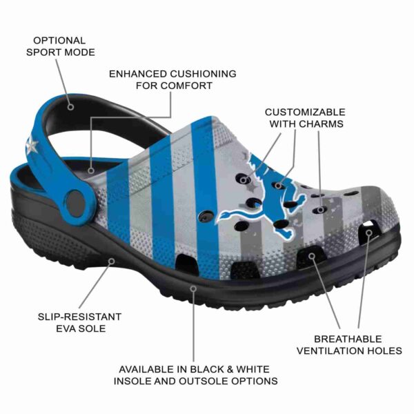 customized detroit lions star spangled graphic crocs new arrival