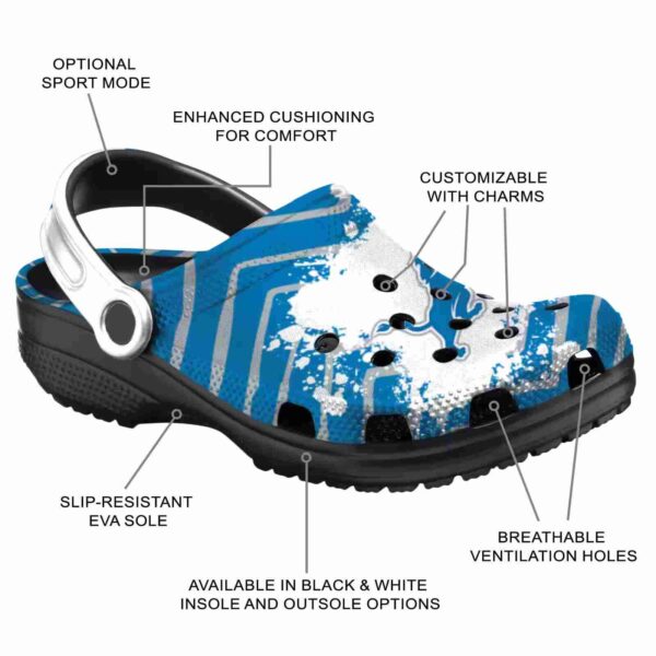customized detroit lions zigzag paint burst crocs new arrival