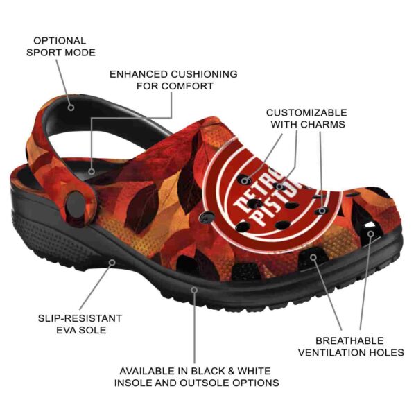 customized detroit pistons autumn leaves clog new arrival