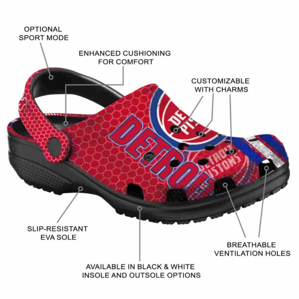 customized detroit pistons contrasting stripes clog new arrival