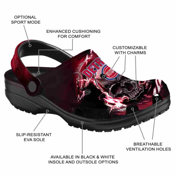 customized detroit pistons gothic skull clog new arrival