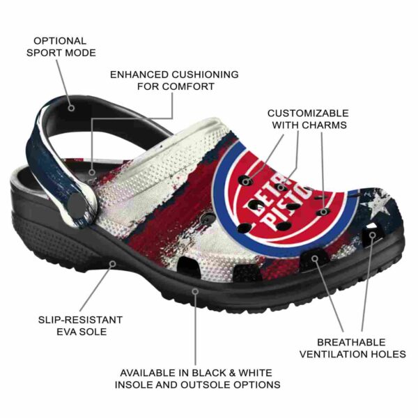 customized detroit pistons patriotic stripes clog new arrival