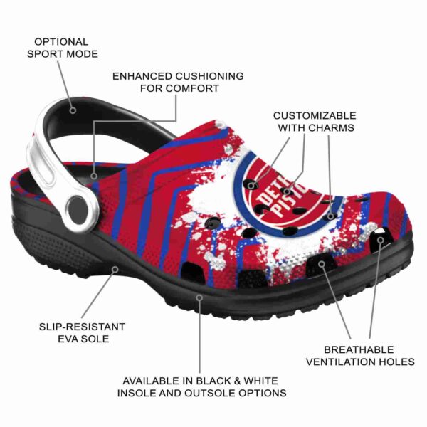 customized detroit pistons zigzag paint burst clog new arrival