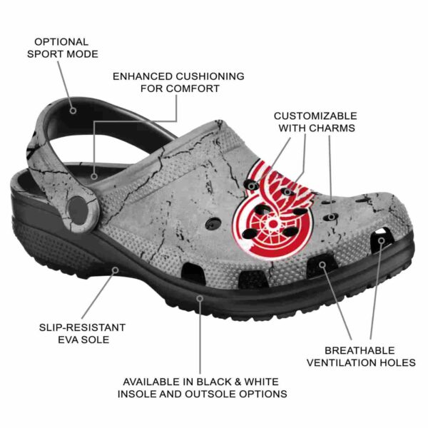 customized detroit red wings cracked texture clog new arrival