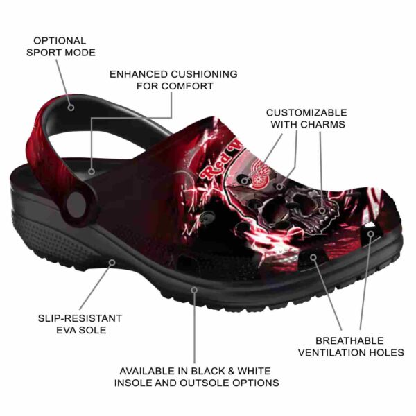 customized detroit red wings gothic skull clog new arrival