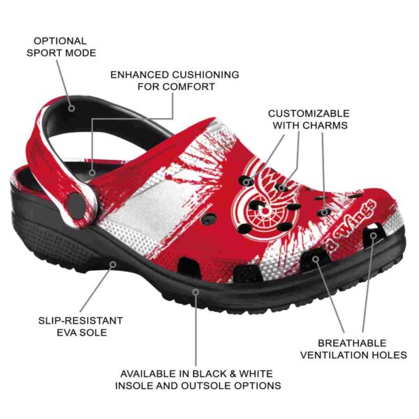 customized detroit red wings paint splatter graphics clog new arrival