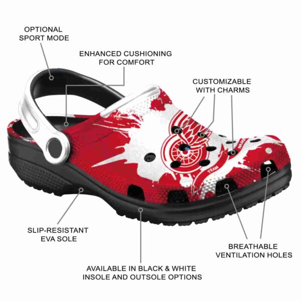 customized detroit red wings splatter pattern clog new arrival