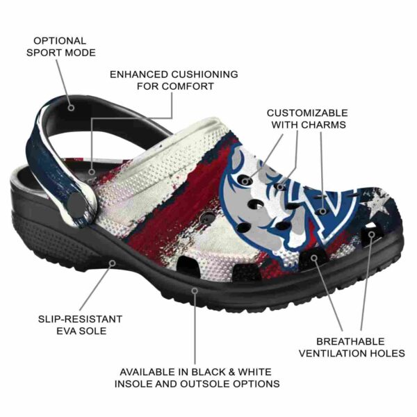customized drake bulldogs patriotic stripes clog new arrival