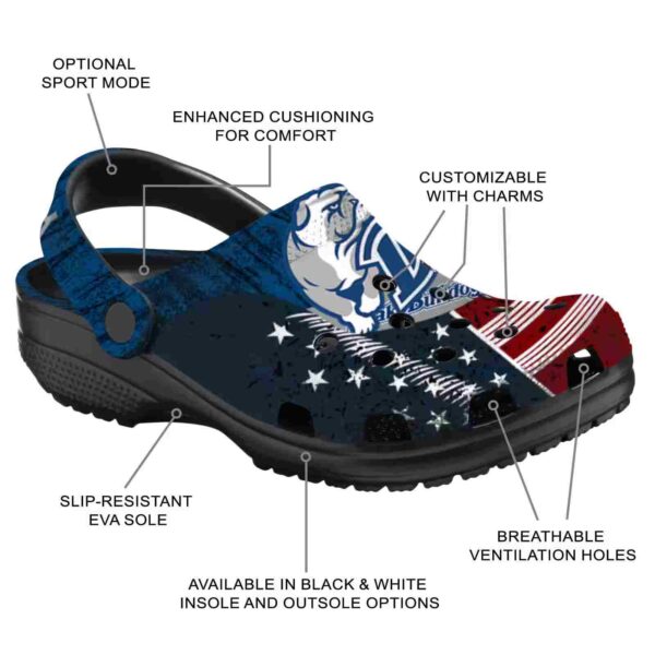 customized drake bulldogs star spangled side pattern clog new arrival