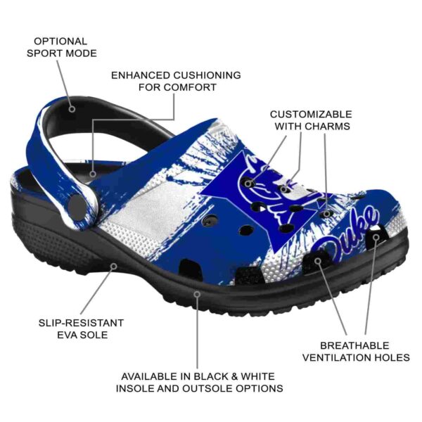 customized duke blue devils paint splatter graphics crocs new arrival
