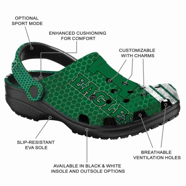customized eastern michigan eagles contrasting stripes clog new arrival