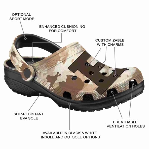 customized eastern michigan eagles desert camo clog new arrival