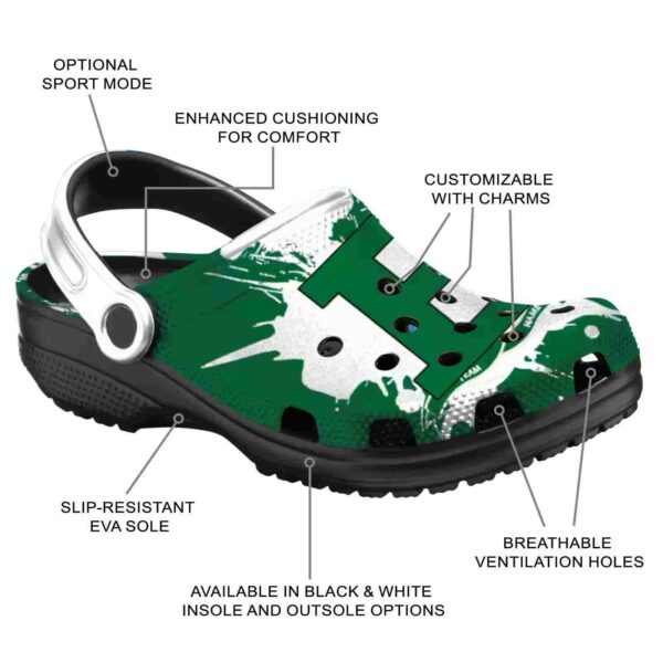 customized eastern michigan eagles splatter pattern clog new arrival