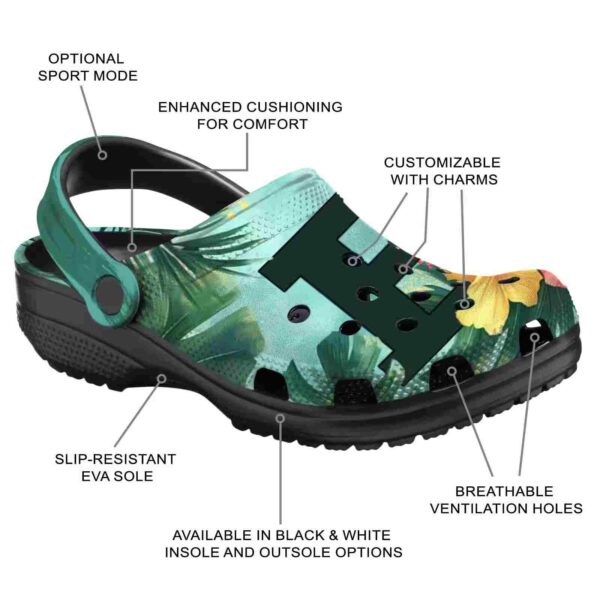 customized eastern michigan eagles tropical vibes clog new arrival