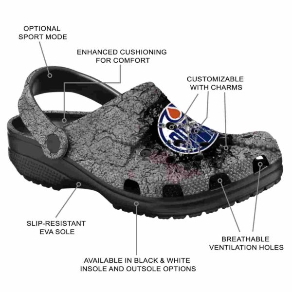 customized edmonton oilers cracked ground texture clog new arrival