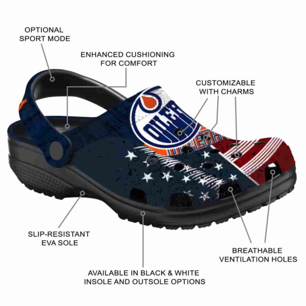 customized edmonton oilers star spangled side pattern clog new arrival