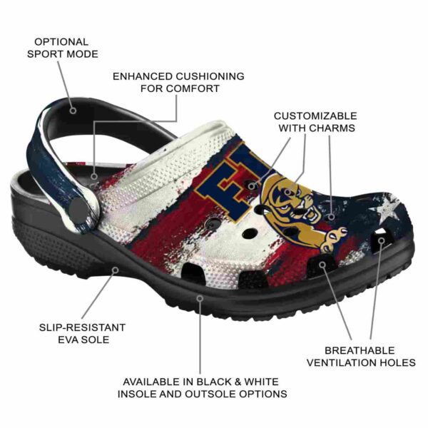 customized fiu panthers patriotic stripes clog new arrival