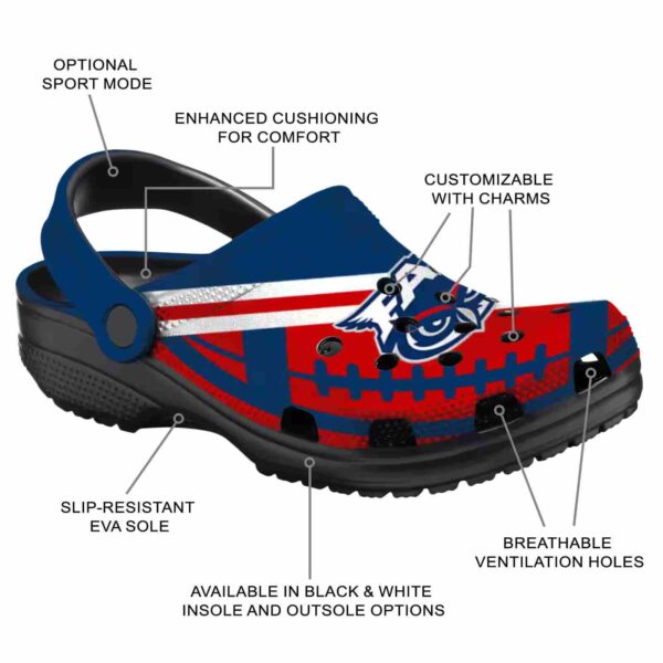 customized florida atlantic owls football motif clog new arrival