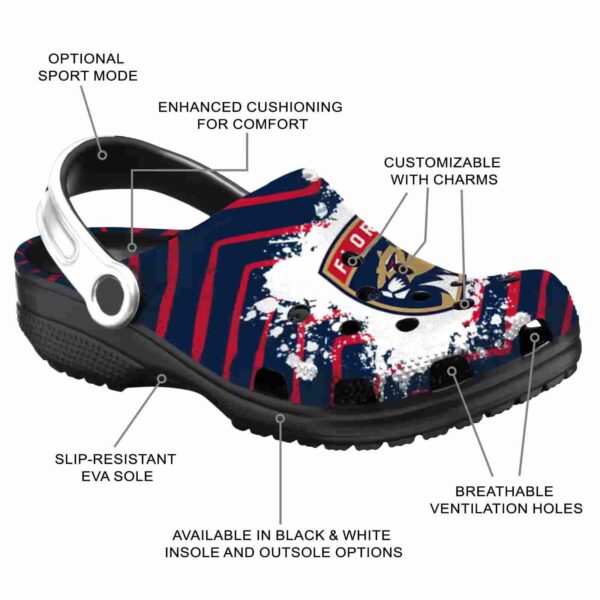 customized florida panthers zigzag paint burst clog new arrival