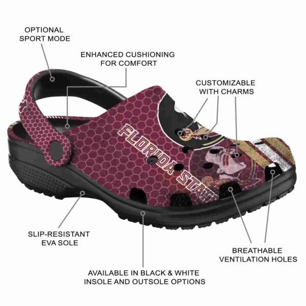 customized florida state seminoles contrasting stripes crocs new arrival