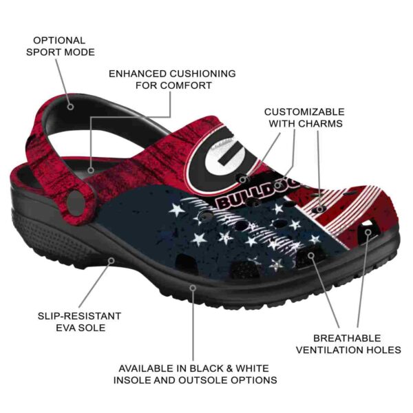 customized georgia bulldogs star spangled side pattern crocs new arrival