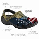 customized georgia tech yellow jackets star spangled side pattern clog best selling