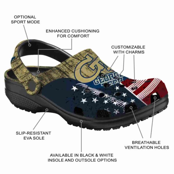 customized georgia tech yellow jackets star spangled side pattern clog new arrival