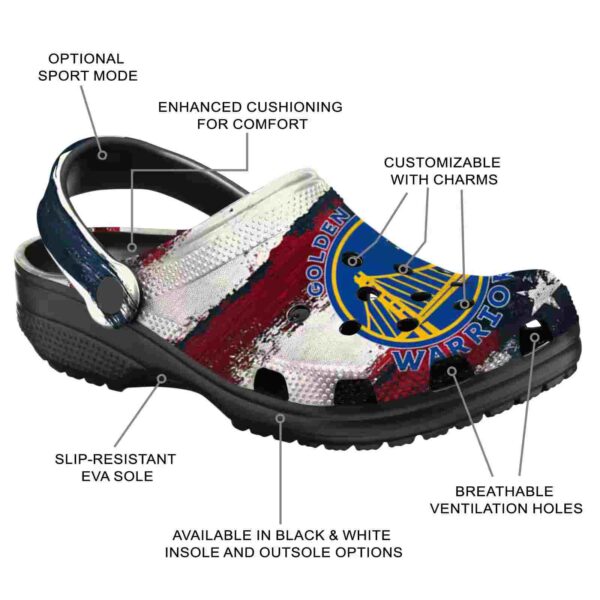 customized golden state warriors patriotic stripes crocs new arrival