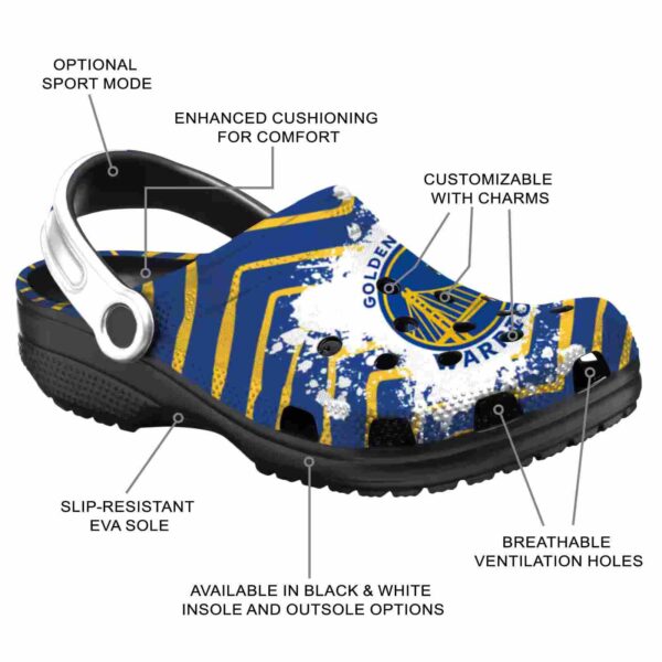customized golden state warriors zigzag paint burst crocs new arrival