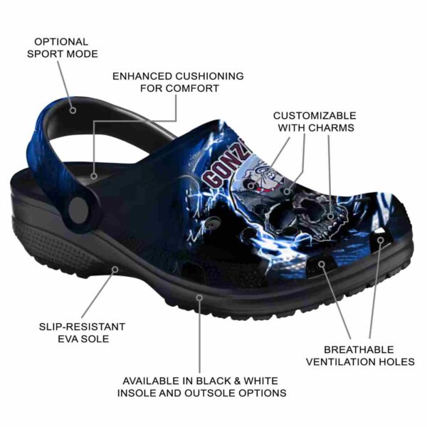 customized gonzaga bulldogs gothic skull clog new arrival