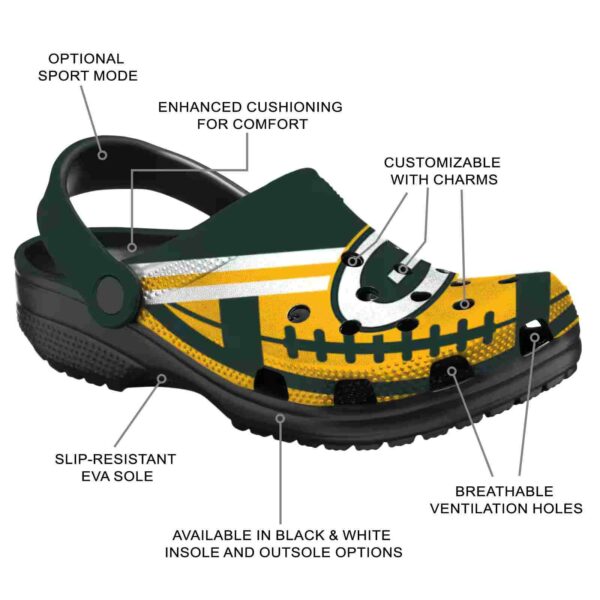customized green bay packers football motif crocs new arrival