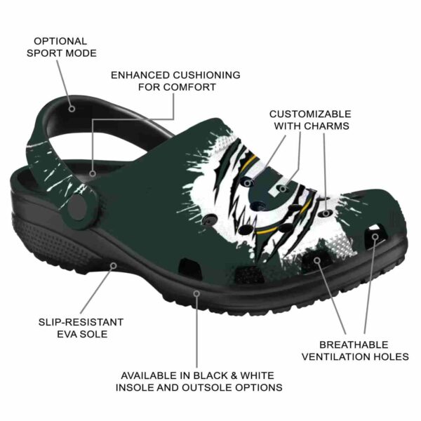 customized green bay packers splash motif background crocs new arrival