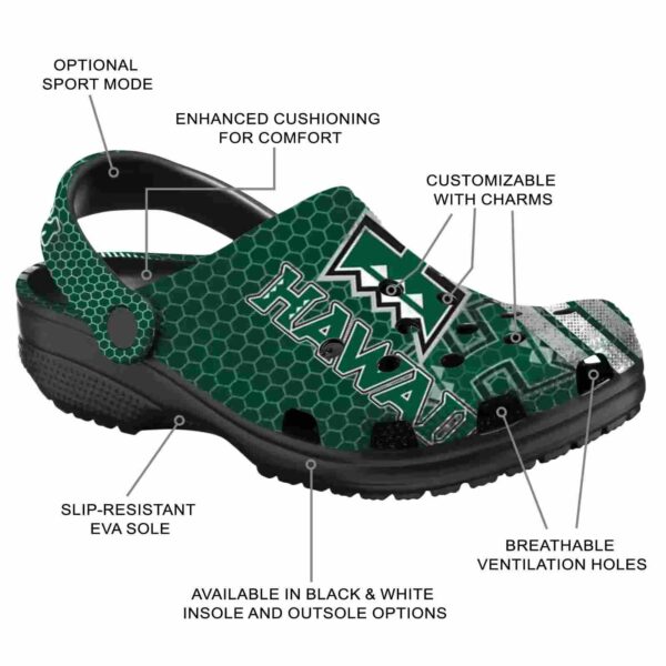 customized hawaii rainbow warriors contrasting stripes clog new arrival
