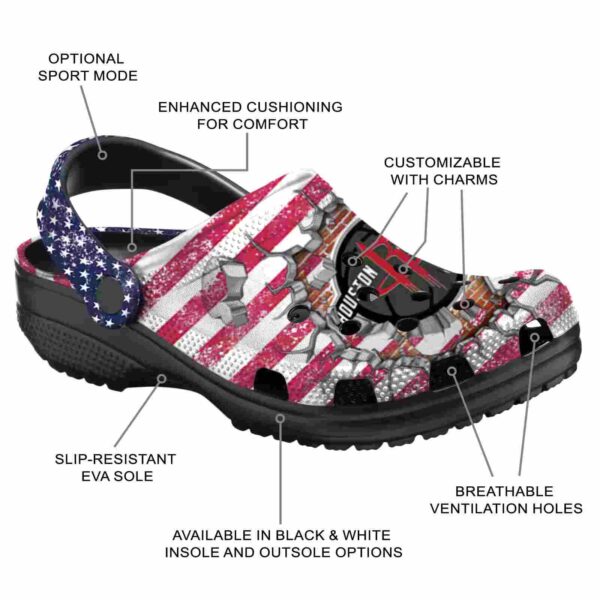 customized houston rockets freedom splinter clog new arrival