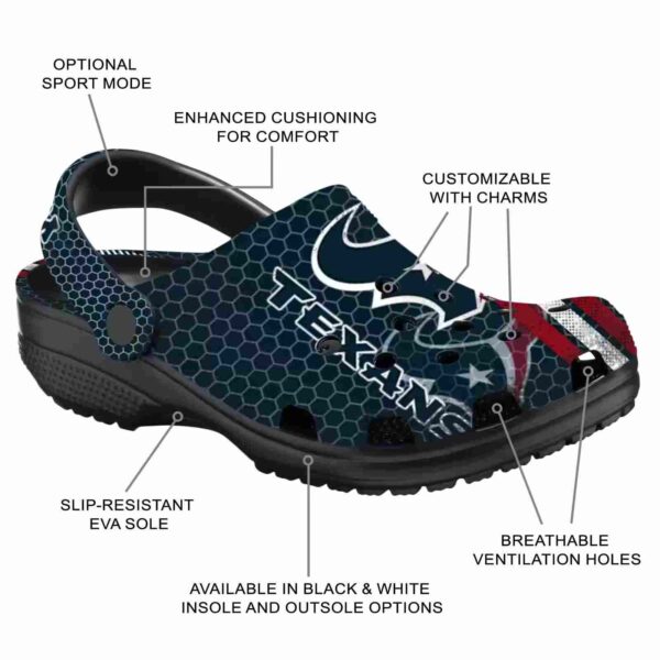 customized houston texans contrasting stripes crocs new arrival