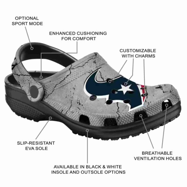 customized houston texans cracked texture crocs new arrival
