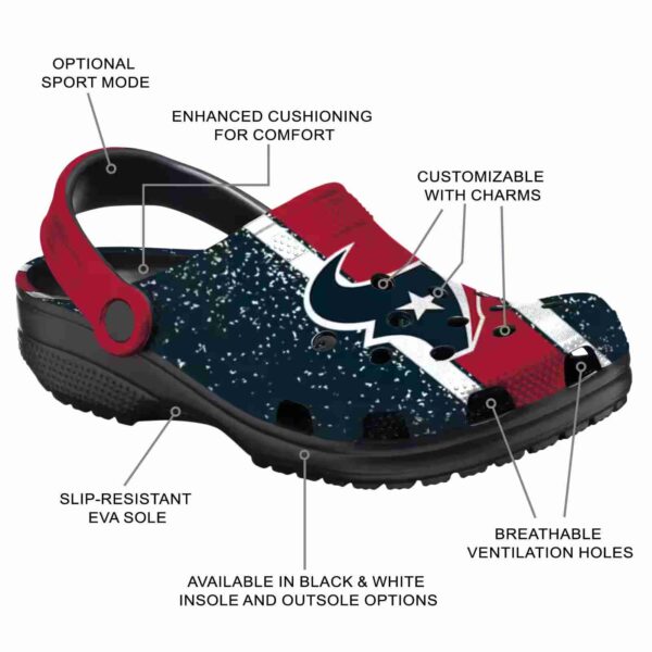 customized houston texans vertical stripes crocs new arrival