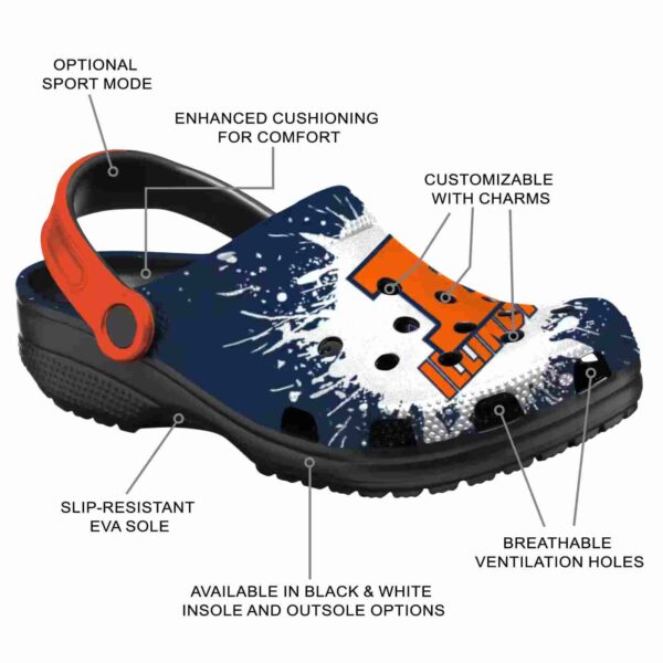 customized illinois fighting illini splash art crocs new arrival
