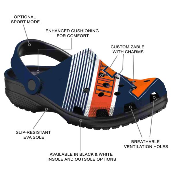 customized illinois fighting illini vibrant dual tone crocs new arrival