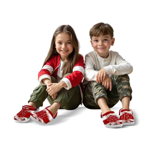 customized indiana hoosiers paint splatter graphics clog fashion forward