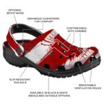 customized indiana hoosiers paint splatter graphics clog best selling