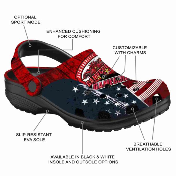 customized jacksonville state gamecocks star spangled side pattern clog new arrival