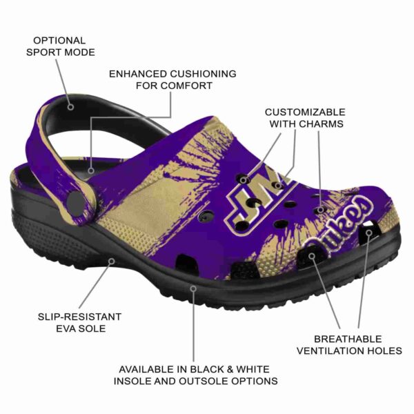 customized james madison dukes paint splatter graphics clog new arrival