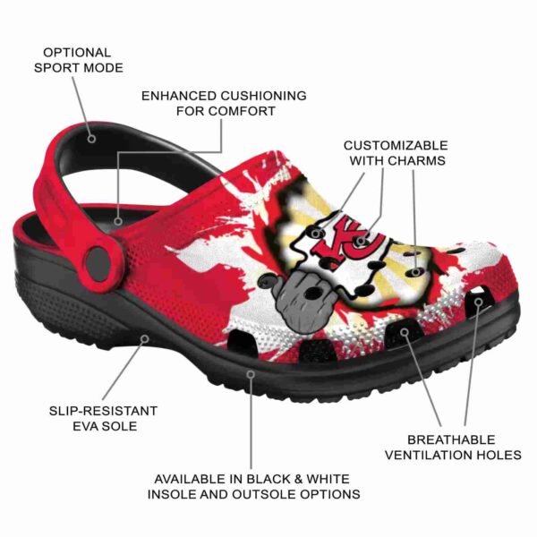 customized kansas city chiefs gripping hand crocs new arrival
