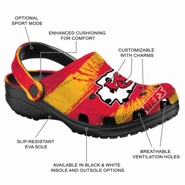 customized kansas city chiefs paint splatter graphics crocs new arrival