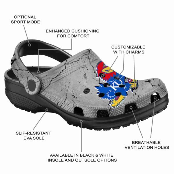 customized kansas jayhawks cracked texture crocs new arrival
