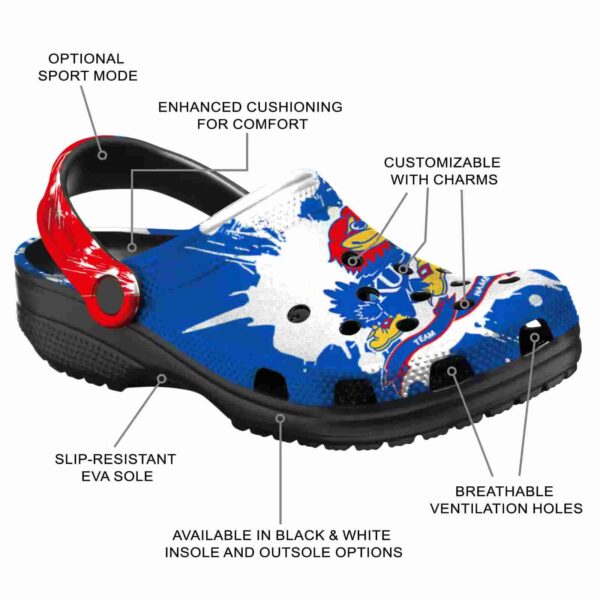 customized kansas jayhawks splatter pattern crocs new arrival